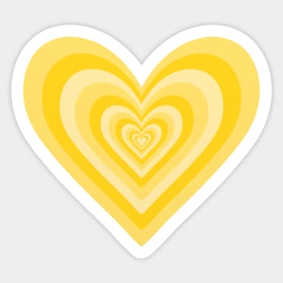 Golden Yellow Expanding Hearts Sticker